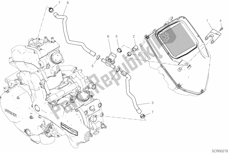 Wszystkie części do System Powietrza Wtórnego Ducati Multistrada 1260 S ABS 2019